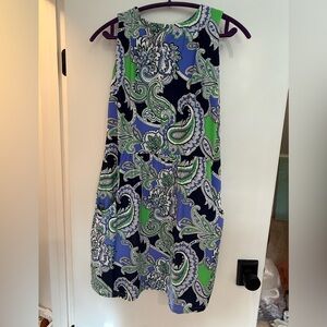 Paisley Print Blue and Green Dress